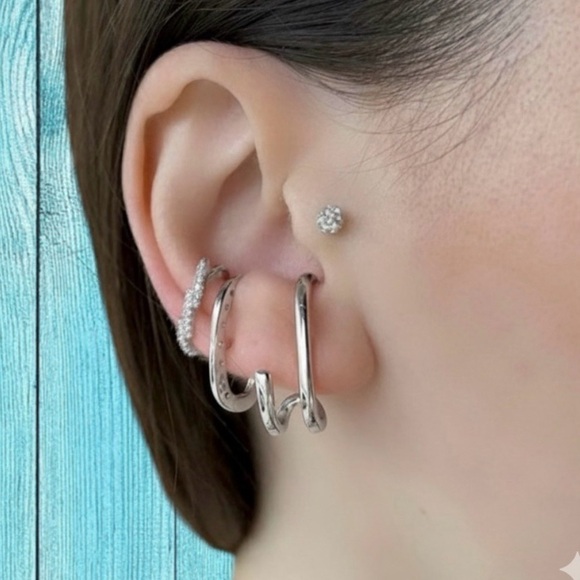 Claw Stud Earrings | Platinum Plated | Luxury Jewelry - Picture 8 of 13